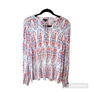 Talbots red white blue tunic size S NWT